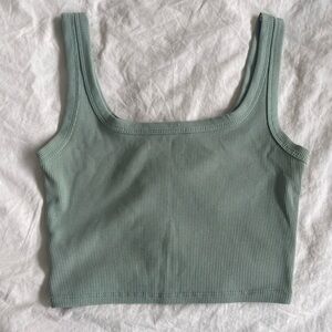 Cropped light green tank